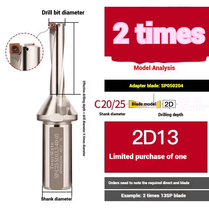 1059-u-drill cutter bar violent drilling u-turn drills WC inserts flat bottom deep hole extension lathe with CNC water jet fast drills Shandong Denso Pricision Tools Co.,Ltd.